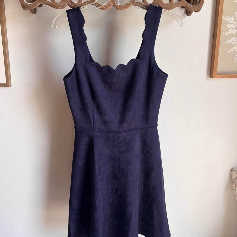 Navy Blue Suede Dress